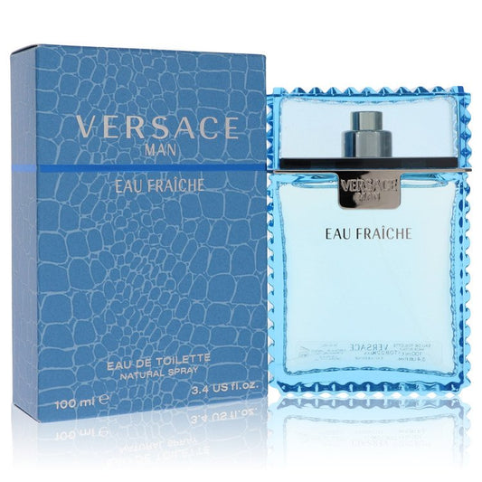 Versace Man by Versace Eau Fraiche Eau De Toilette Spray (Blue) 3.4 oz for Men